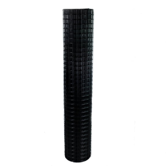 Trident Fence 5' x 100' 14ga. Welded Wire Fence Roll Black PVC Coated - 2" x 2" Mesh
