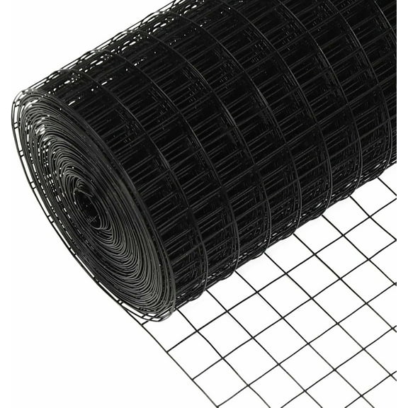 Trident Fence 5' x 100' 16ga. Welded Wire Fence Roll Black PVC Coated - 2"x 2" Mesh