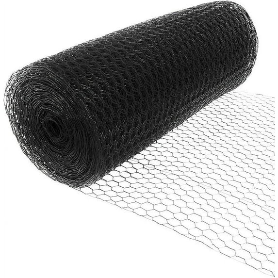 Trident Fence 7.5ft x 100ft PVC Coated Chicken Wire - Black