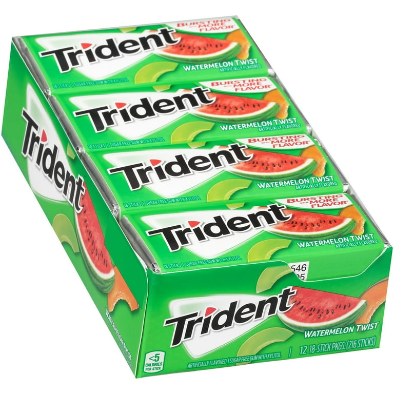 Trident Gum, Watermelon Twist, 18 Count , 12 Pack - Walmart.com