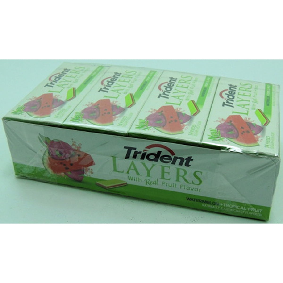 Trident Layers, Watermelon / Tropical Fruit, Count 12 (14 Pcs) Gum