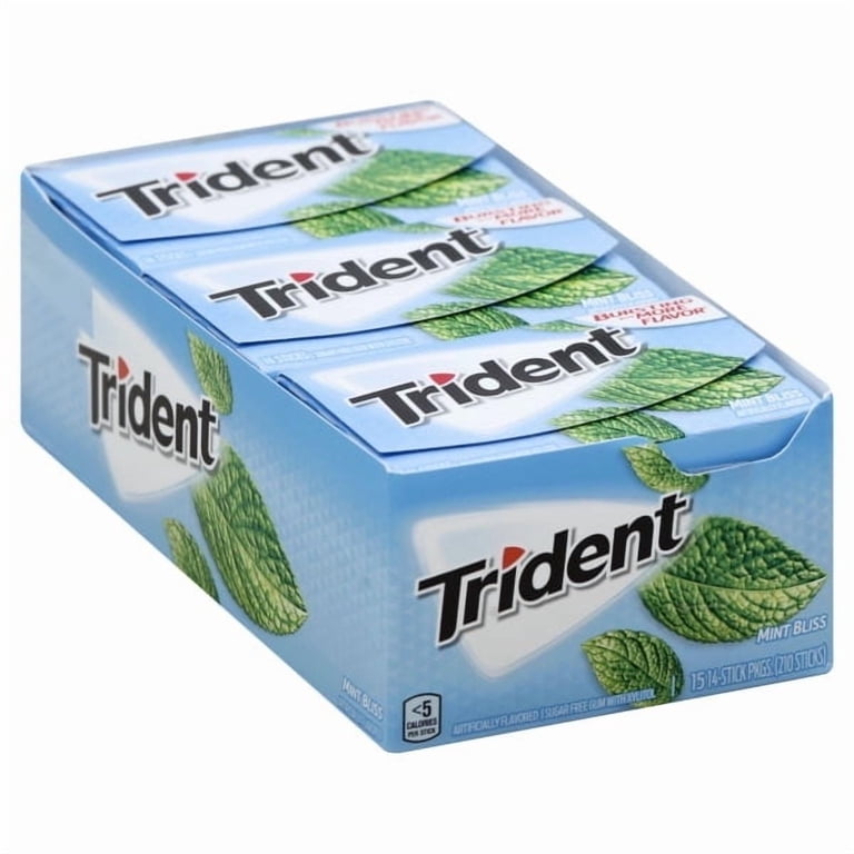 Trident Mint Bliss Sugar Free Gum with Xylitol 15-14 ct Packs