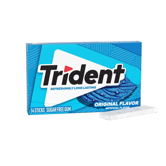 Trident Original Sugar Free Gum, Regular Size, 14 Pieces