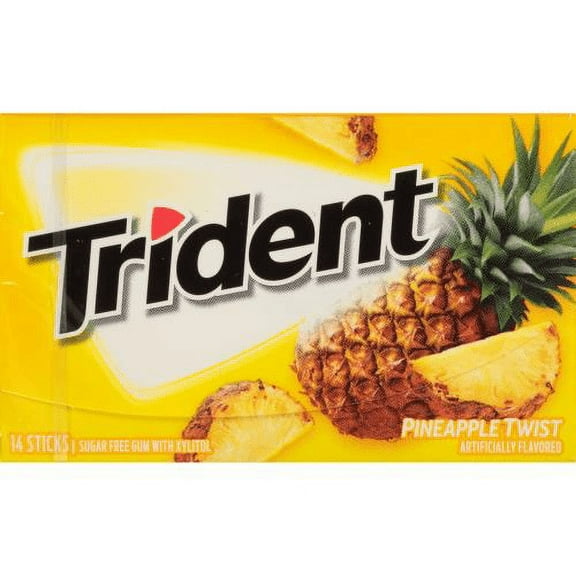 Trident Pineapple Twist Sugar Free Gum (Pack of 8)