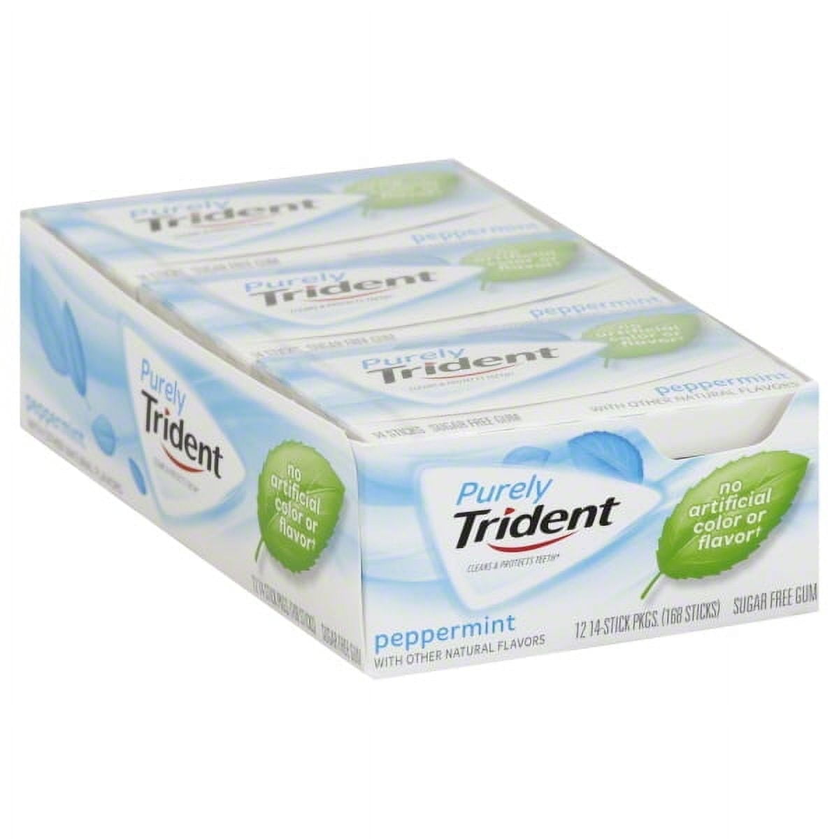 Trident Purely Peppermint Sugar Free Gum, 12 Packs of 14 Pieces (168 Total Pieces)
