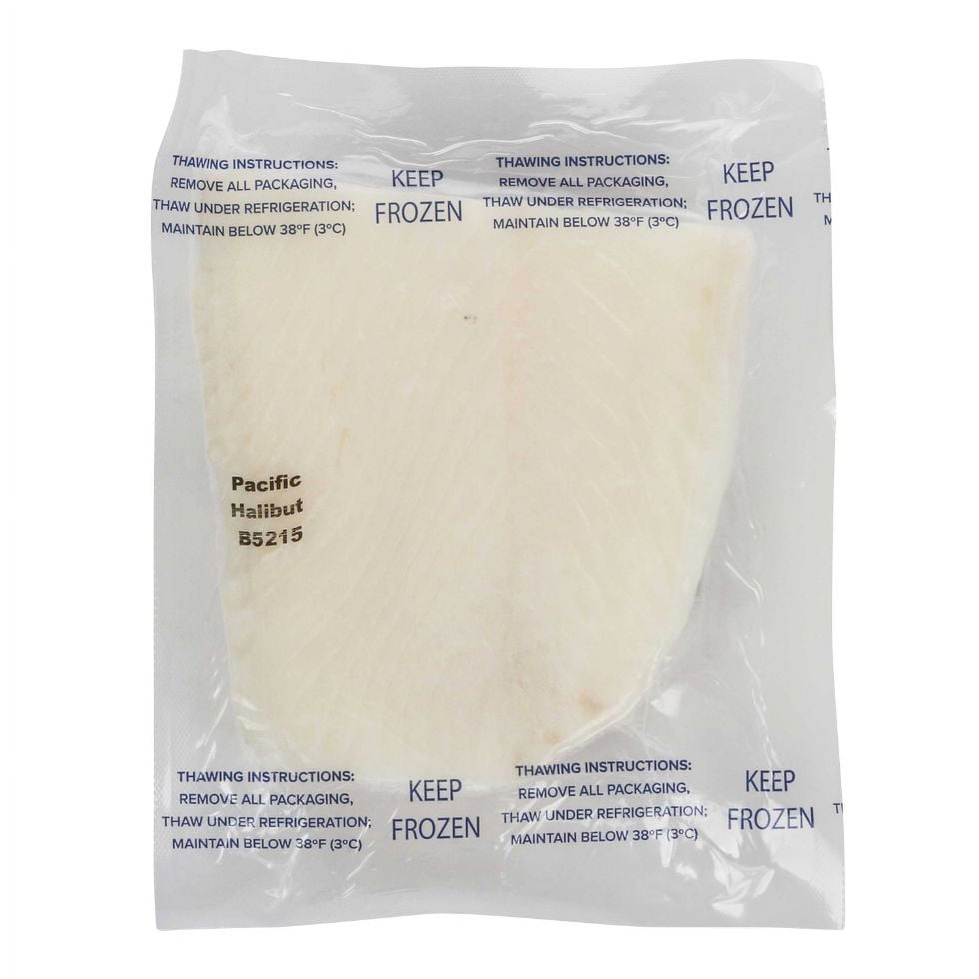 Trident Seafoods 8 Ounce Boneless Skinless Raw Halibut Fillet, 10 Pound 1 each.
