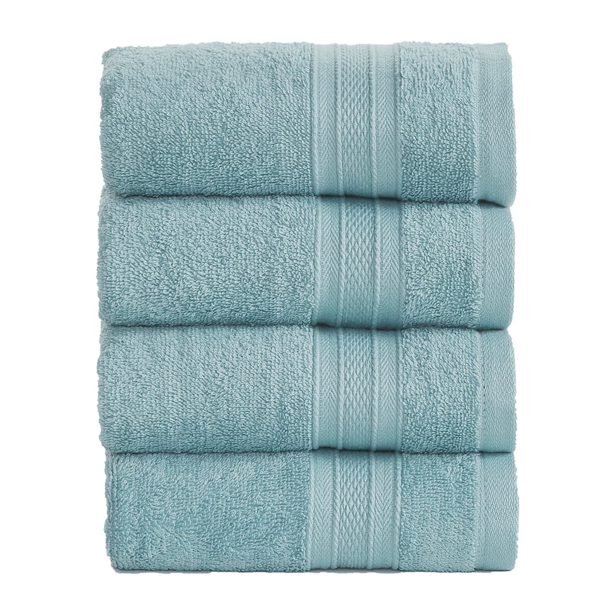 Trident 100% Cotton Feather Touch Towels, 6 Piece Set - 2 Bath Towels, 2 Hand Towels, 2 Washcloths, Super Soft and Highly Absorbent, Soft & Plush