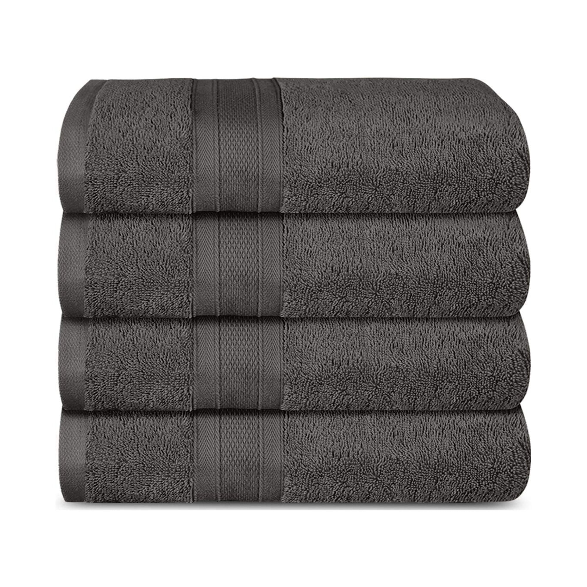 Trident Finesse Ultra Soft, Extra Large, 4 Piece Bath Towels, Super Soft,  Extra Absorbent, 625 GSM, White 