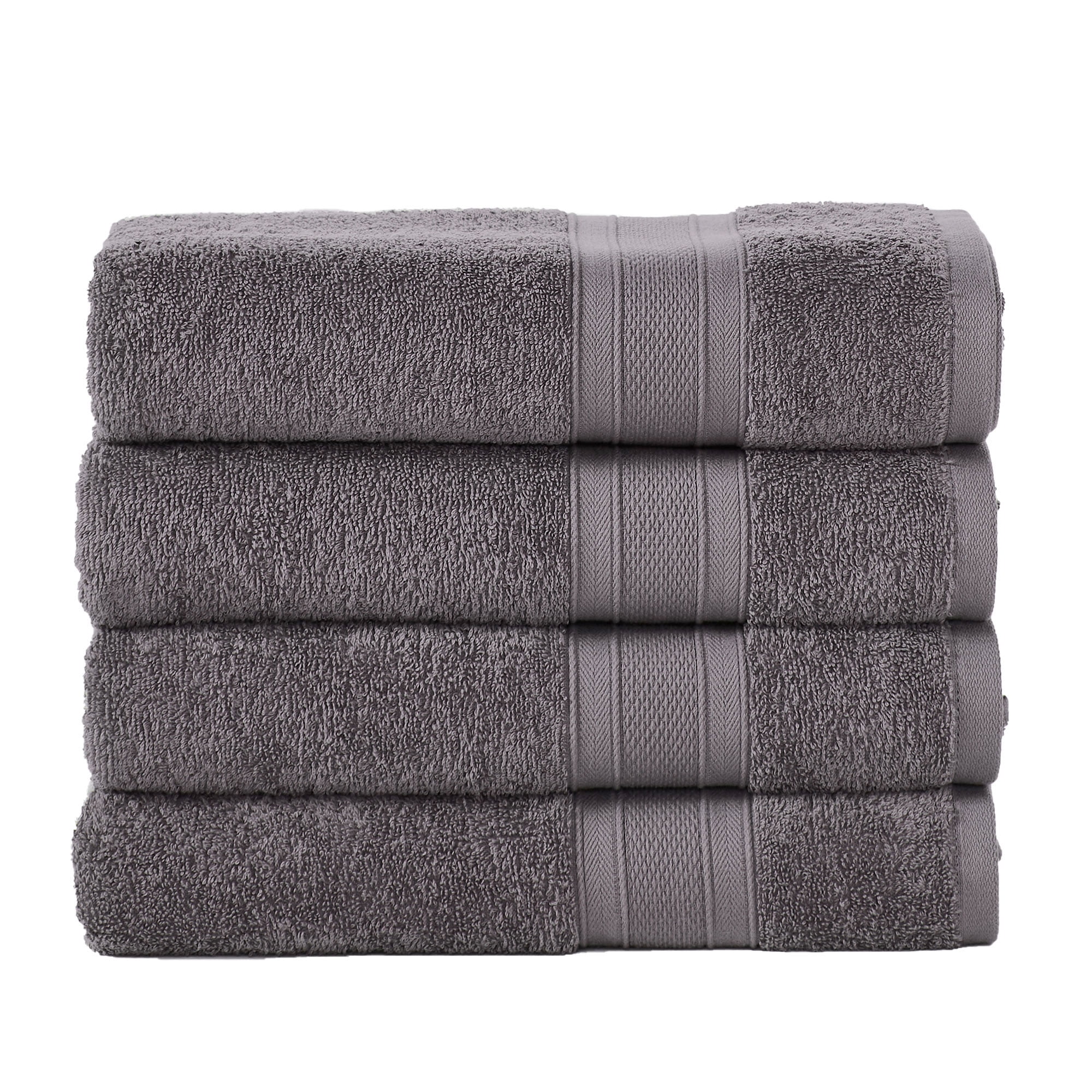 Trident Soft and Plush, 4 Piece Bath Towel Set, 500 GSM, Charcoal