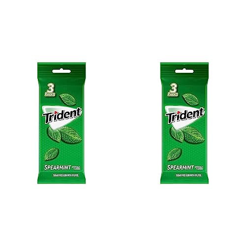 Trident Spearmint Sugar Free Gum, 6 Packs of 14 Pieces (42 Total Pieces
