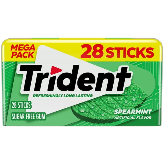 Trident Spearmint Sugar Free Gum, Nut Free, 28 Piece Pocket Pack