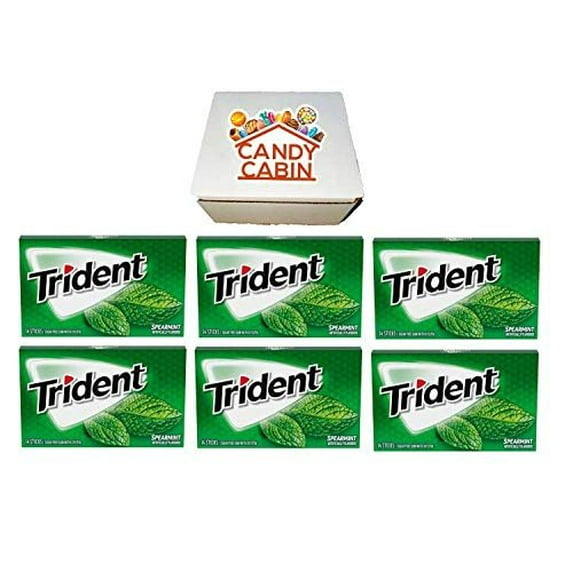 Trident Sugar Free Chewing Gum, Variety Pack of 6 by CANDY CABIN Spearmint