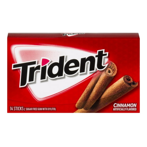Trident Sugar Free Gum, Cinnamon, Regular Size, 14 Pieces