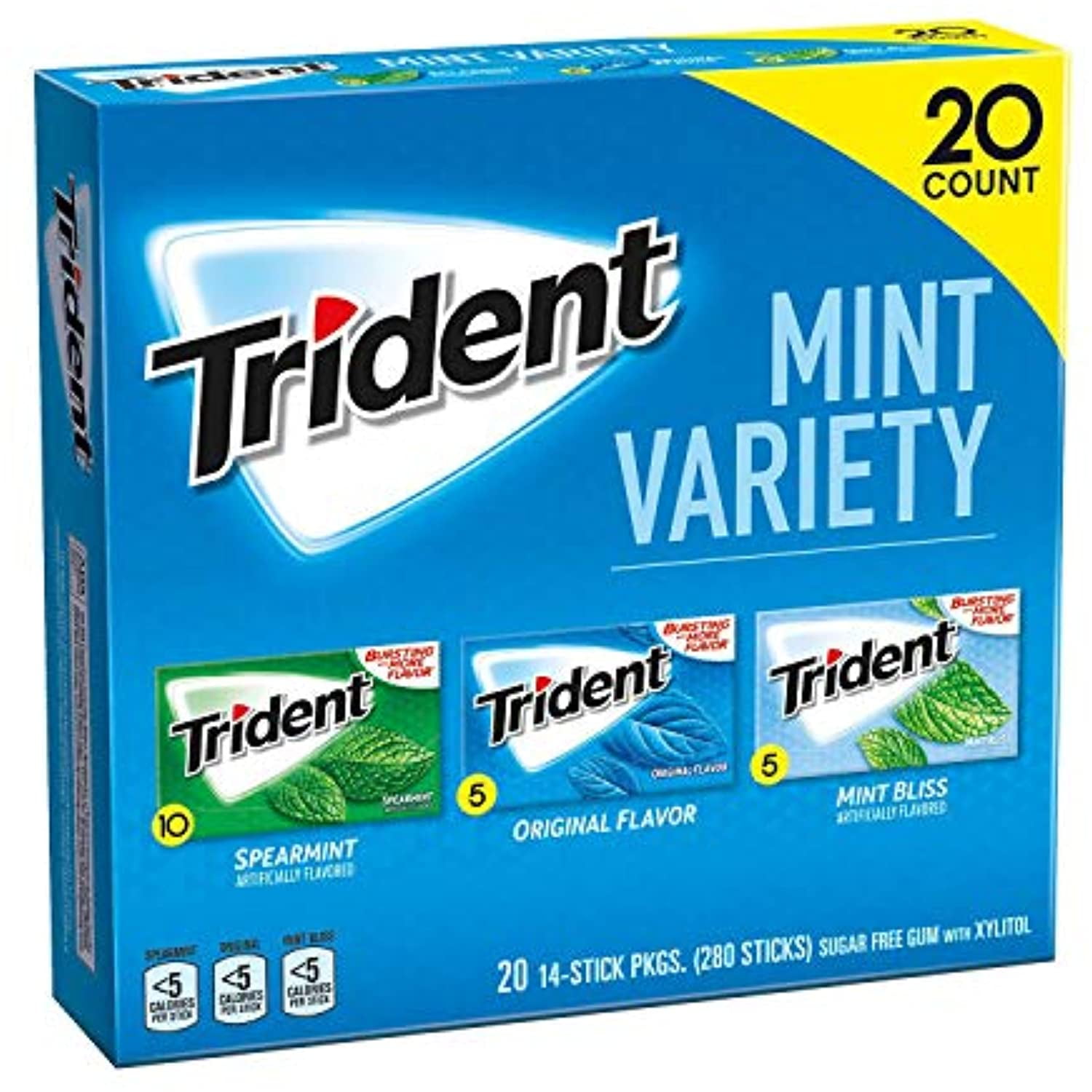 Trident Sugar Free Gum Mint Variety Pack 280 Piece