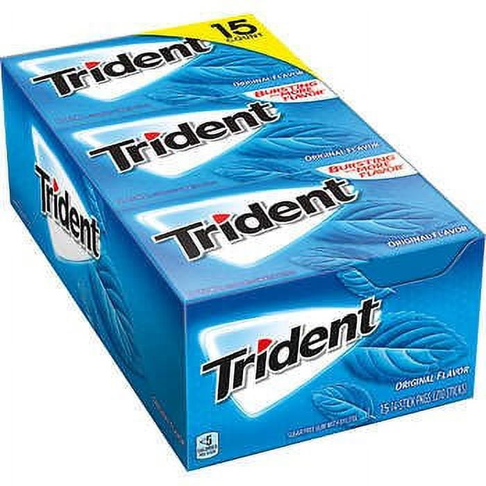 Trident Sugar Free Gum, Original Flavor, 14 Pieces, 15 Packs