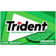 thumbnail image 1 of Trident Sugar Free Spearmint Xylitol Chewing Gum, 14 Pieces, Wallet Pack, 1 of 11