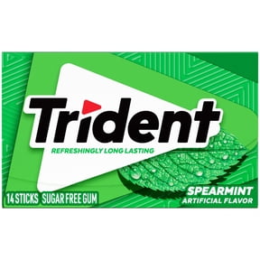 Trident Sugar Free Spearmint Xylitol Chewing Gum, 14 Pieces, Wallet Pack