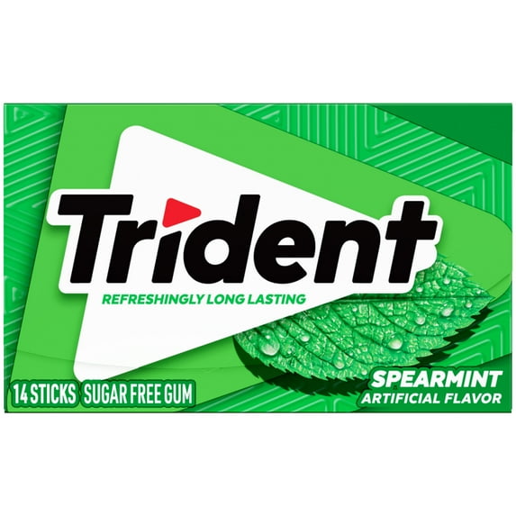 Trident Sugar Free Spearmint Xylitol Chewing Gum, 14 Pieces, Wallet Pack