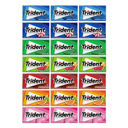 Trident Sugar Free Gum Variety Pack, 21 Packs of 14 Pieces (294 Total Pieces)