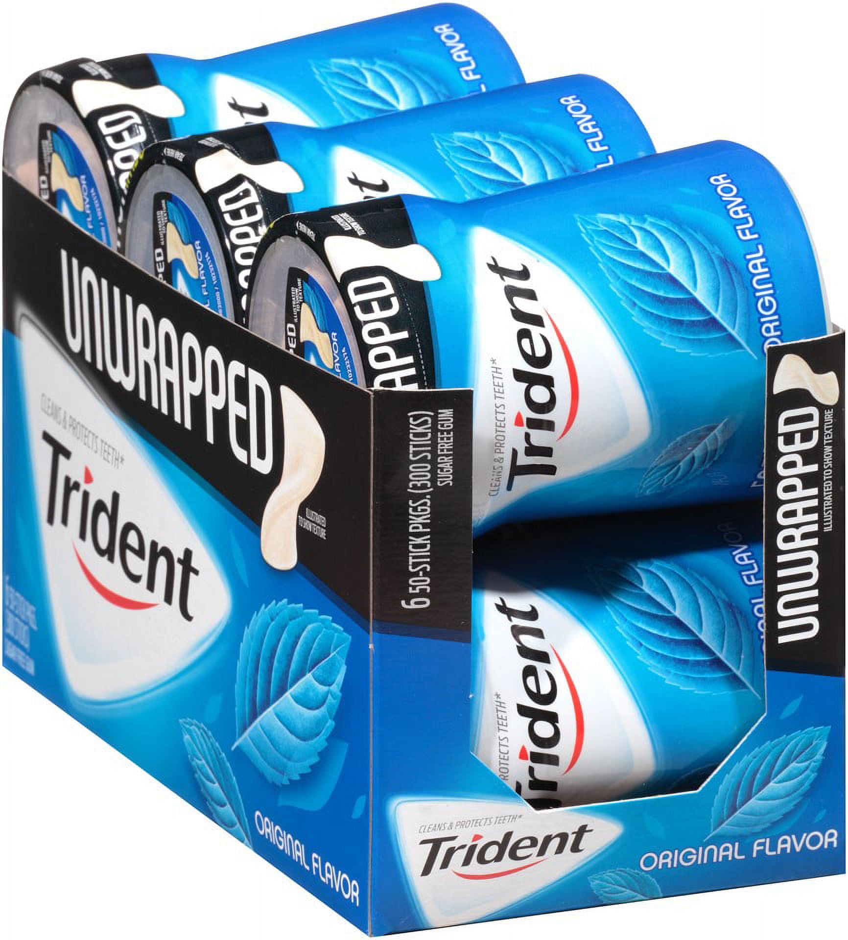 Trident Unwrapped Sugar-Free Original Gum, 3.1 Oz., 50 Pieces - Walmart.com