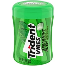Trident Vibes Sugar Free Gum, Spearmint Rush, Regular Size, 40 Piece Bottle