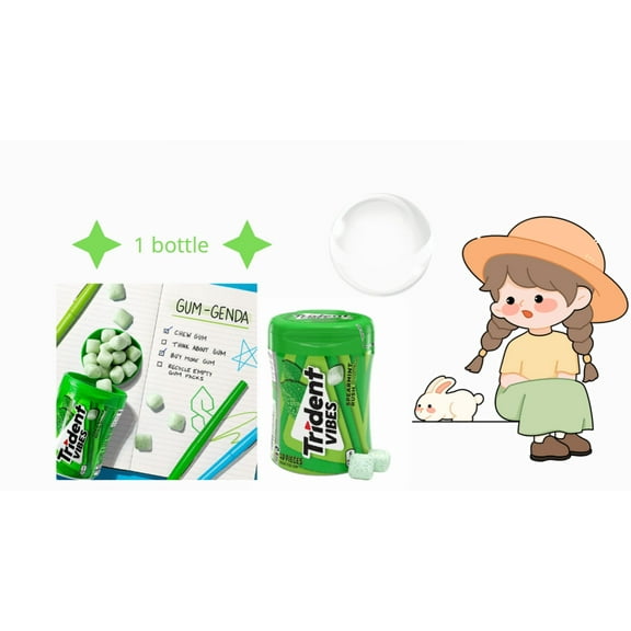 Trident Vibes Sugar Free Gum, Spearmint Rush, Regular Size Bottle, 40 Pieces