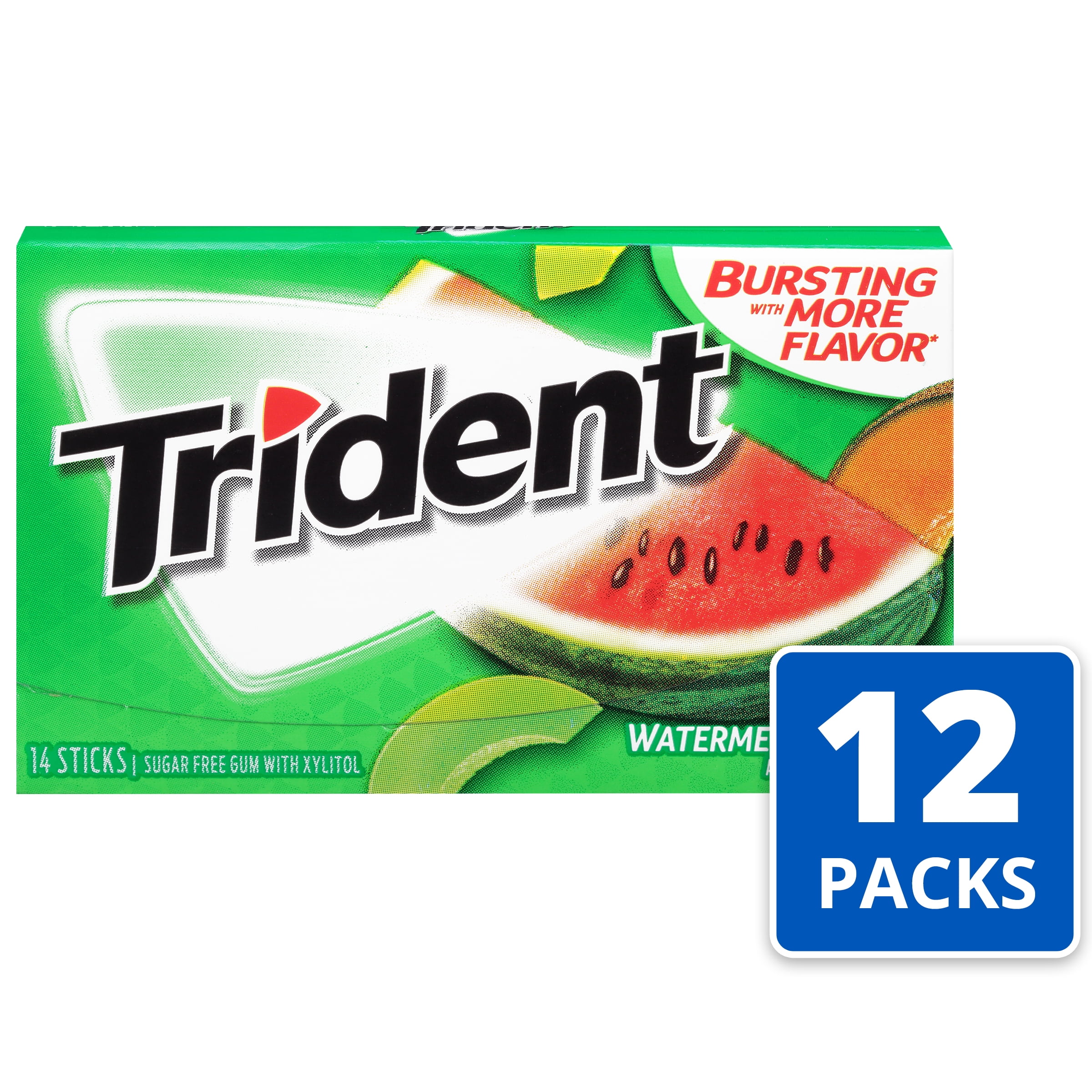 Trident Watermelon Twist Sugar Free Gum, 12 Packs of 14