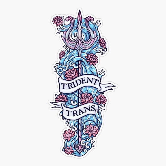 Trident Wave Design Sticker