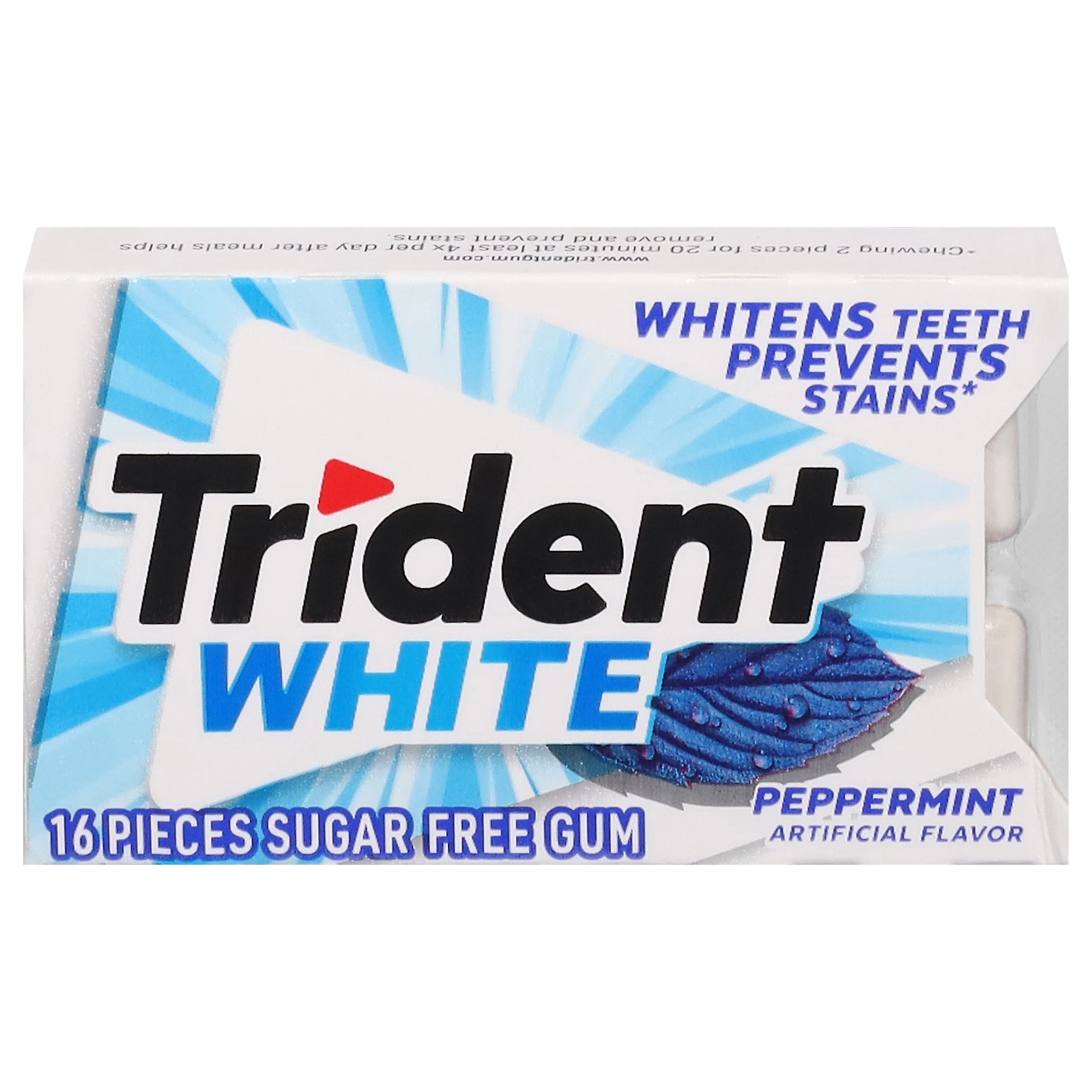 TRIDENT WHITE PEPPERMINT GUM 16 CT