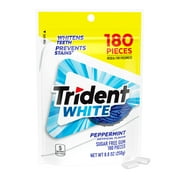 Trident White Peppermint Sugar Free Gum, Value Pack, 180 Pieces