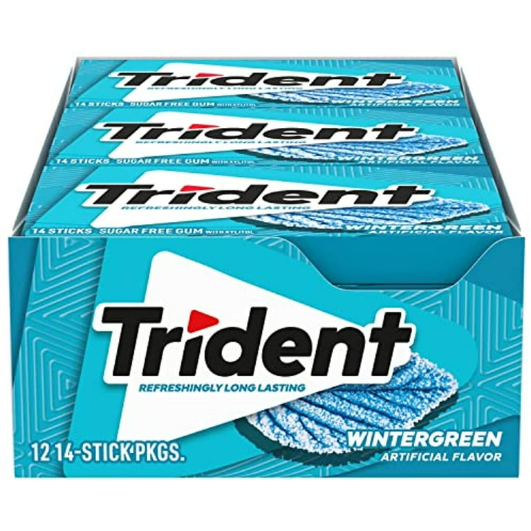 TRiDENT　「WINTER COLLECTION BOX」 Trident Wintergreen Sugar Free Chewing Gum, 12 Packs, 168 Pieces