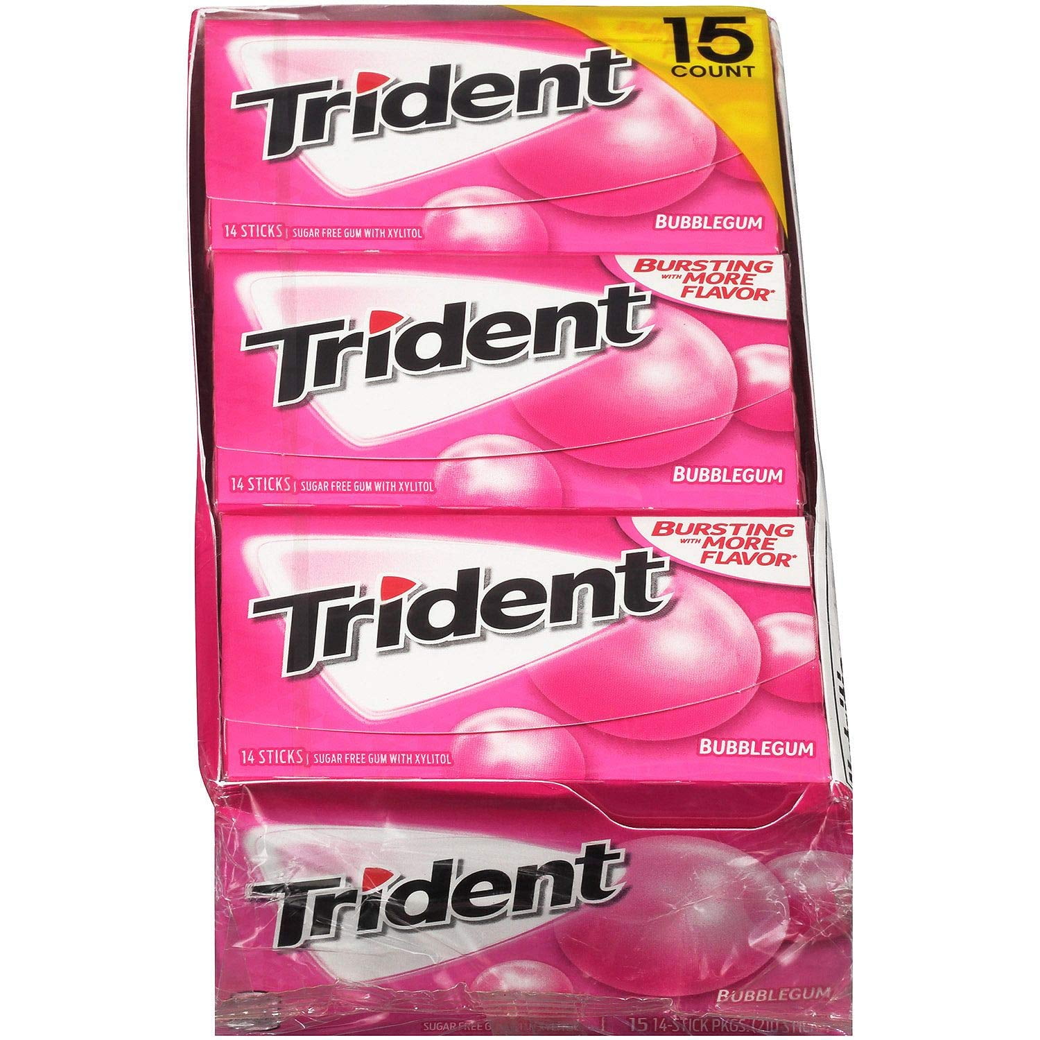 Trident Bubble Gum 14 Stick (15) Count (Original Version) (Original ...