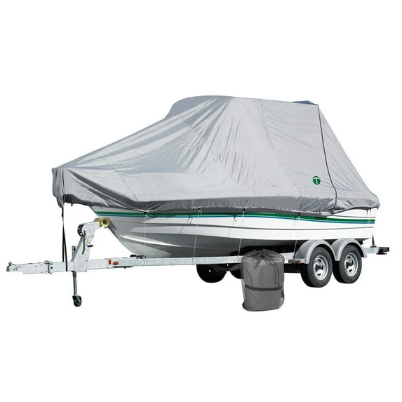 Trident by Eevelle USA, TRI-T, Weather-Resistant 8 oz. Marine Grade Polyester Fabric T-TOP Watercraft Outboard Boat Vehicle Cover, Gray