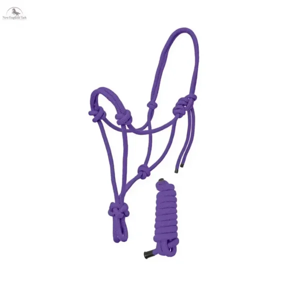 Trident international Handmade Horse Rope Halter With 6 Ft Lead Rope, Purple Colors