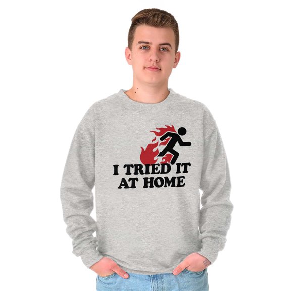 Tried It Home Nerd Science Project Unisex Plus Fleece Graphic Sweatshirt Brisco Brands 2X