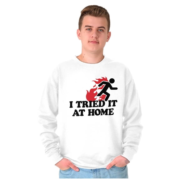 Tried It Home Nerd Science Project Unisex Plus Fleece Graphic Sweatshirt Brisco Brands 4X