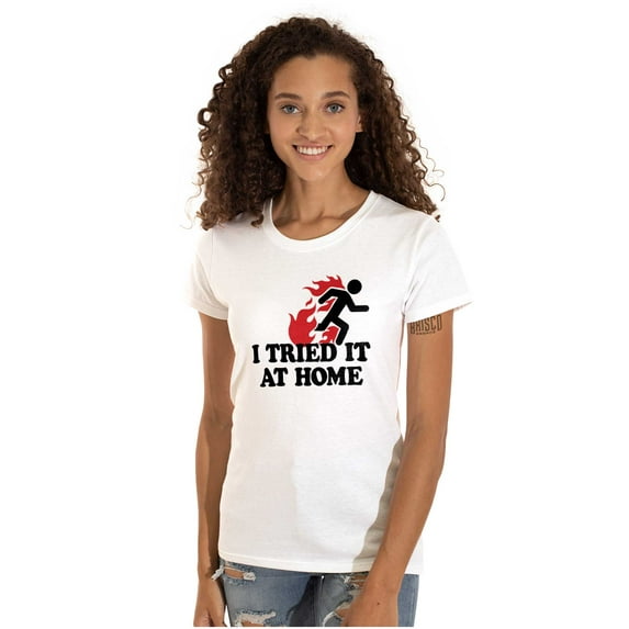 Tried It Home Nerd Science Project Womens Fitted Plus Size Graphic Tee Brisco Brands 3X