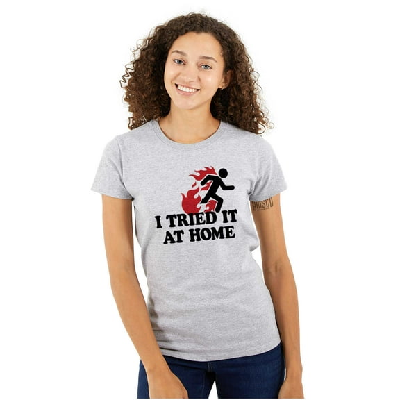 Tried It Home Nerd Science Project Womens Slim Fit Graphic Tee Brisco Brands S