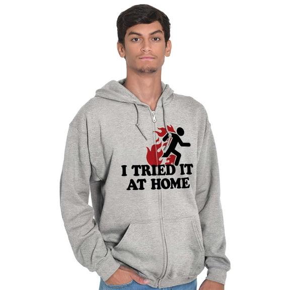 Tried It Home Nerd Science Project Unisex Fleece Graphic Zip Up Hoodie Brisco Brands 5X