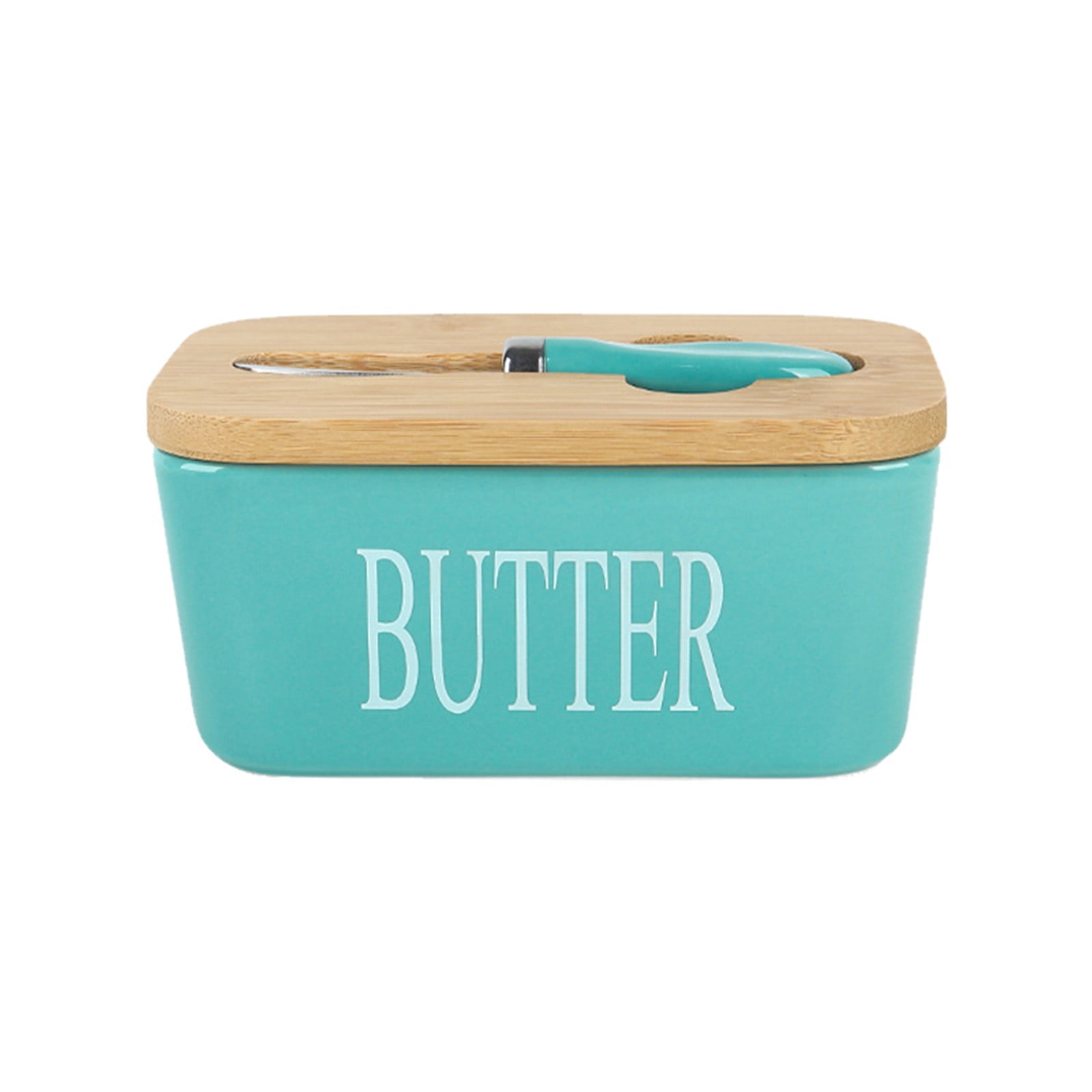XTTAP Glass Butter Dish With Acacia Wood Lid – Airtight Countertop Butter Keeper, Dishwasher Safe