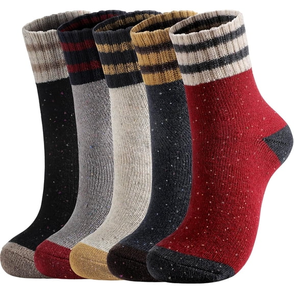 Trifabricy Wool Socks for Women - Womens Wool Socks Comfortable and Warm, Classic Thick Knit Soft Vintage Casual Crew Sock