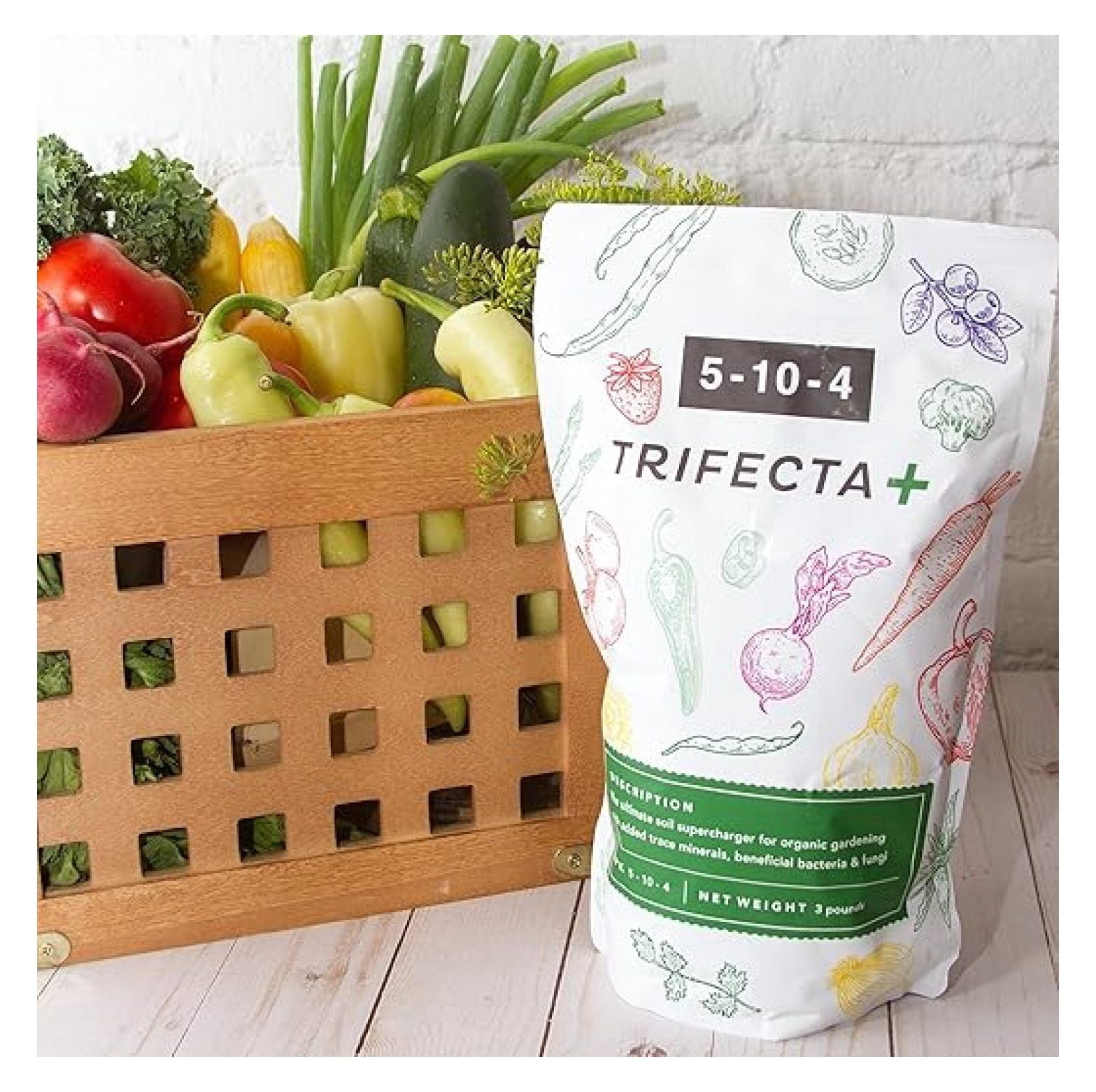 Trifecta+ 5-10-4 Organic All Purpose Plant Fertilizer - 6 LB - Flower, Vegetable, & Garden Food - Bloom Booster, Soil Enrichment, Natural Plant Nutrition