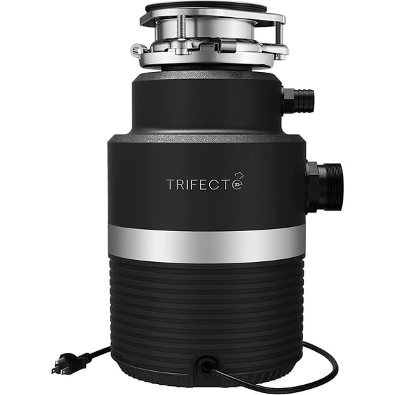 Trifecte 1HP Garbage Disposal, 3000RPM DC Motor Continuous Feed Food Waste Disposal with Power Cord