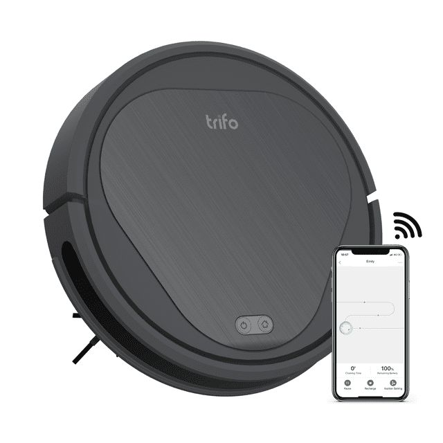 Trifo Emily Robot Vacuum, Precise Back & Forth Navigation and 110 Minute Runtime allow Emily to clean up to 3X the area of random navigating robots, Powerful Suction (2500pa), WiFi and Alexa Enabled