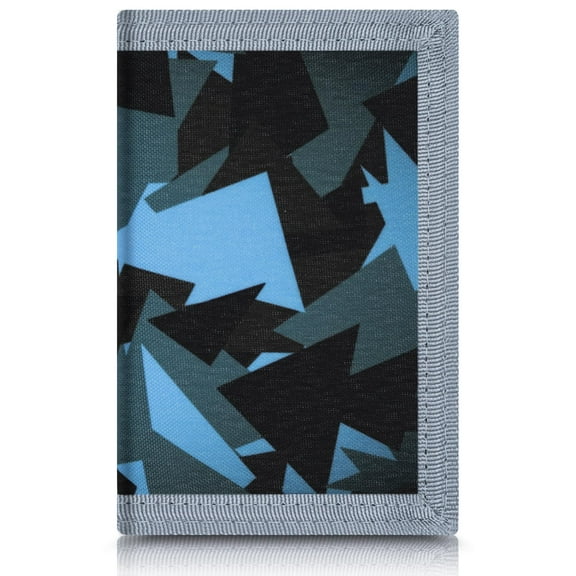 Trifold Canvas Outdoor Sports Wallet - Front Pocket Wallet with Magic Sticker, camouflage, Small, Novelty