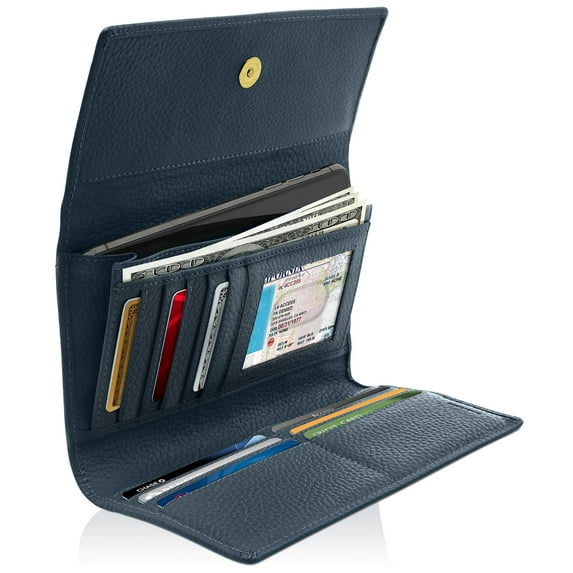 Trifold Clutch RFID Wallets For Women - Large Womens Wallet With Coin Pouch Leather Organizer With Removable Checkbook Cover Gifts For Women