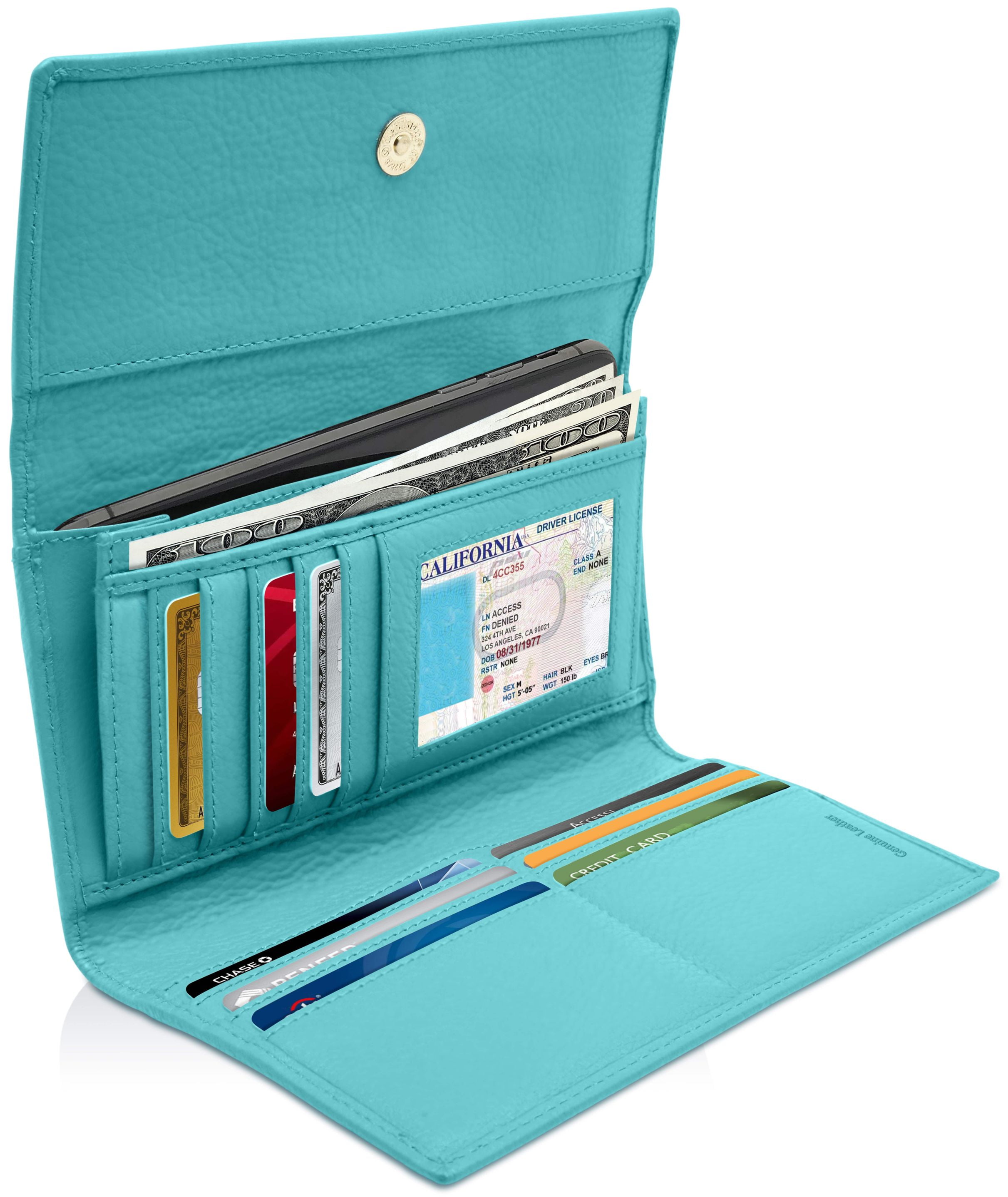 Women Large Capacity Leather Wallet Trifold Card Holder Phone Organizer  Handbag