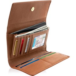 VELEZ Small Wallet for Women - Tan Full Grain Leather Wallet - Trifold RFID  Blocking Wallet - Slim Wallet with Coin Purse