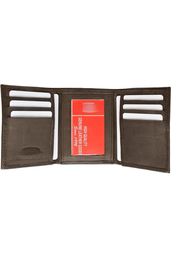 Trifold Lambskin Wallet with Center Id Window