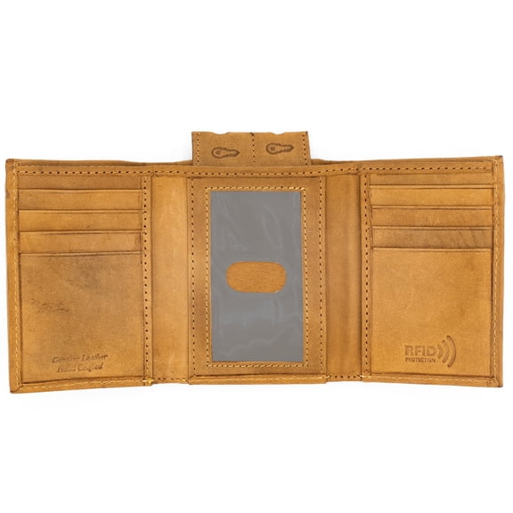 Trifold Leather Wallet for Men 2 Bill Slot for blind and visually impaired by Juzar Tapal Collection